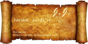 Jardek Jolán névjegykártya